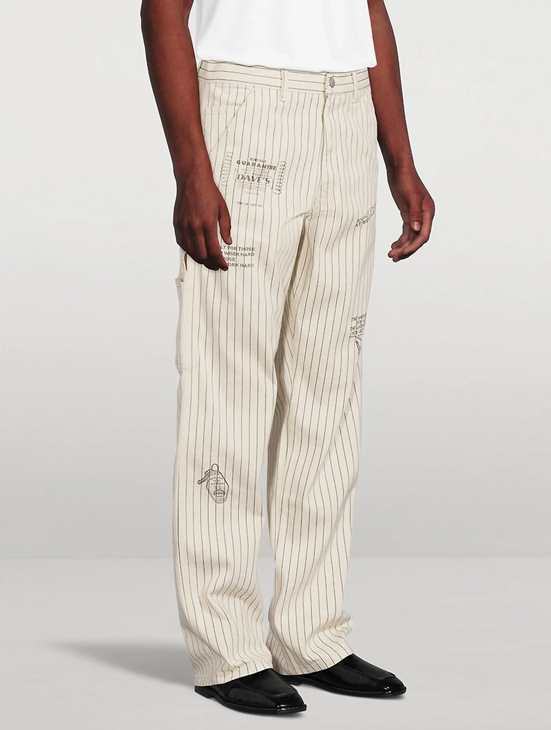 Roy Roger's x Dave's NY Hickory Stripe Straight-Leg Pants