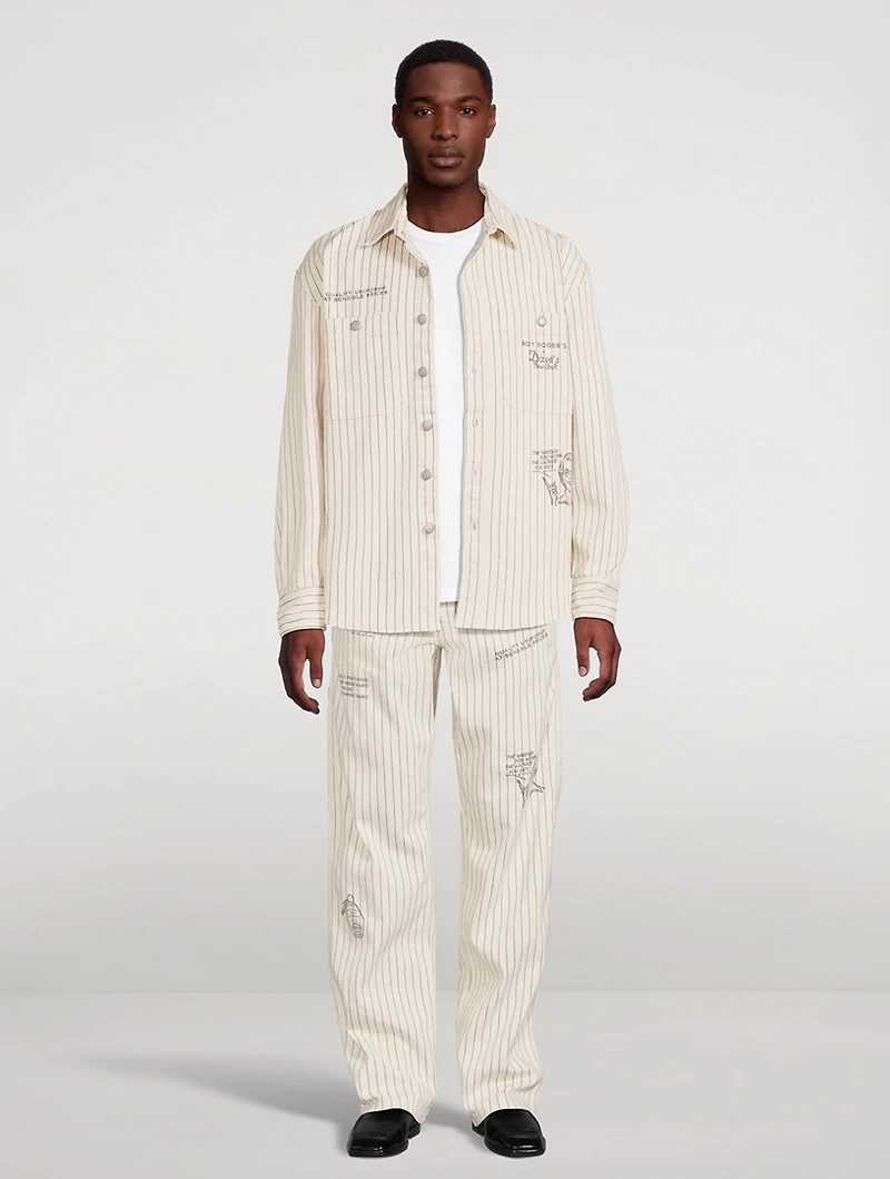 Roy Roger's x Dave's NY Hickory Stripe Straight-Leg Pants