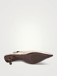 Amel Snakeskin-Embossed Leather Slingback Pumps