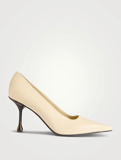 Ixia Snakeskin-Embossed Leather Pumps