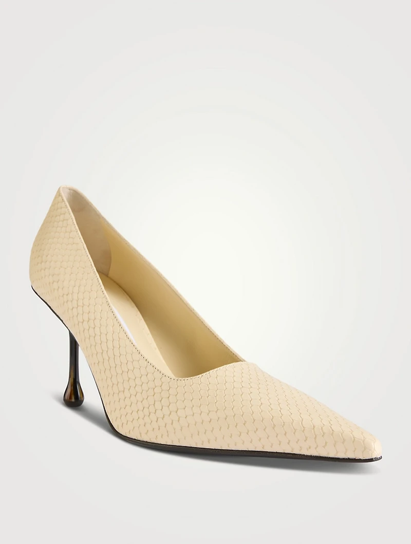 Ixia Snakeskin-Embossed Leather Pumps