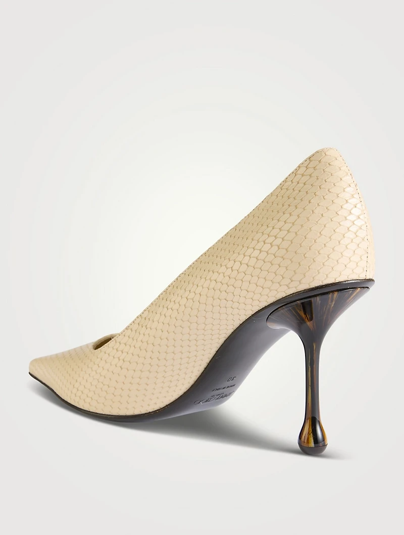 Ixia Snakeskin-Embossed Leather Pumps