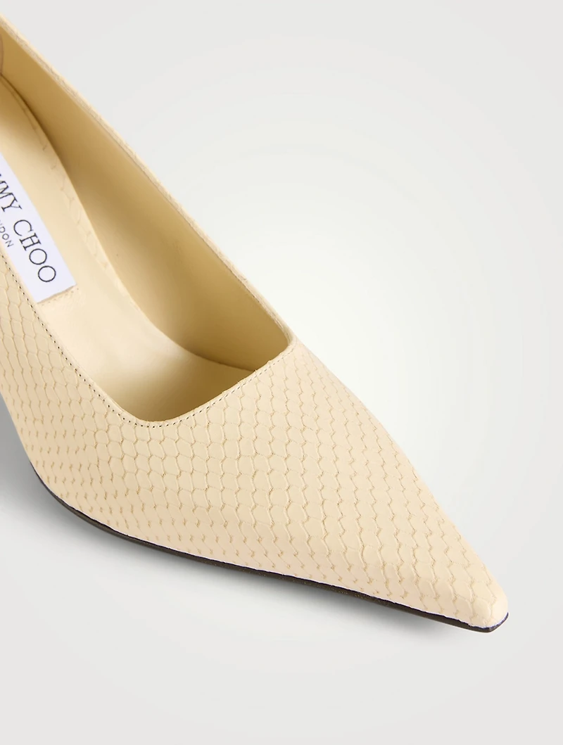 Ixia Snakeskin-Embossed Leather Pumps