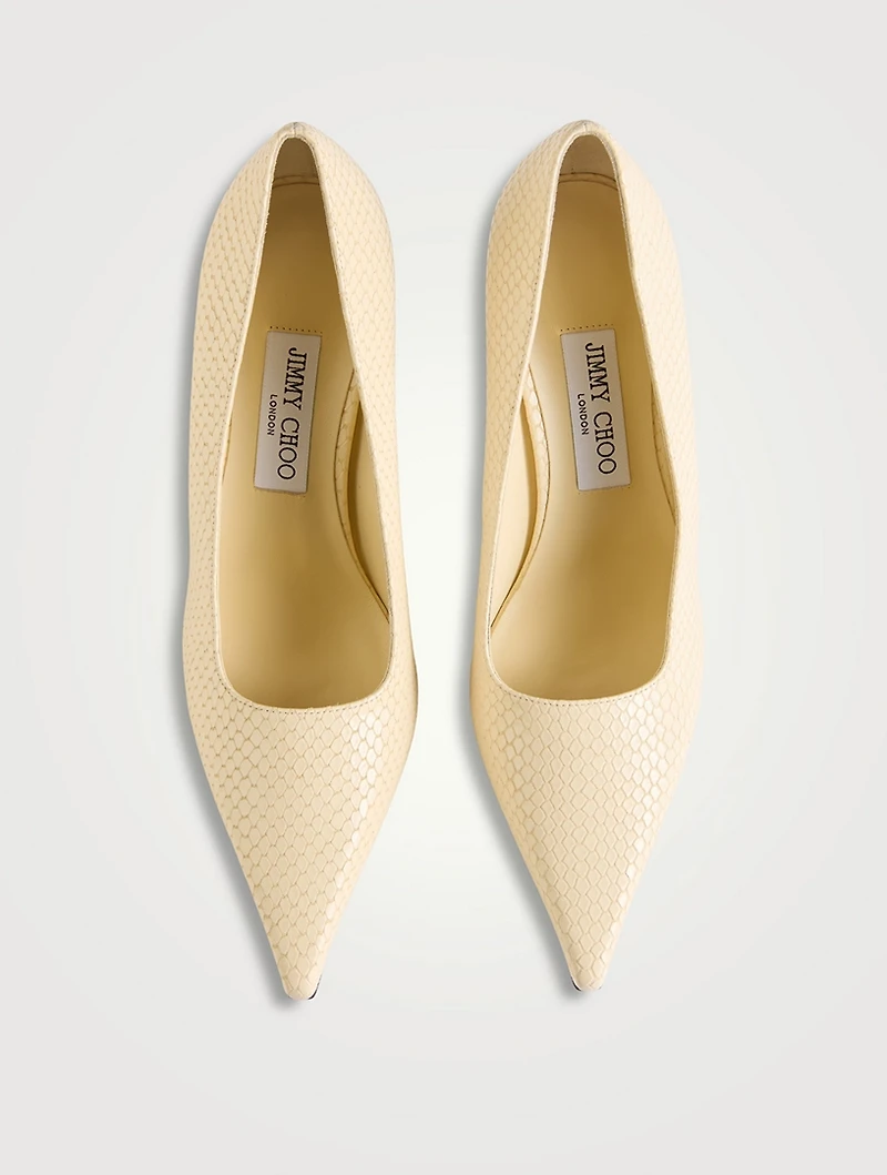 Ixia Snakeskin-Embossed Leather Pumps