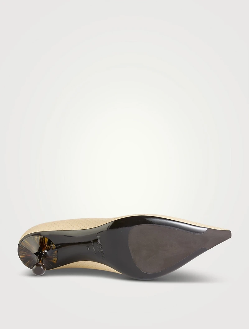 Ixia Snakeskin-Embossed Leather Pumps