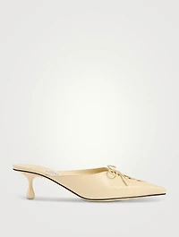 Scarlett Lizard-Embossed Leather Mules