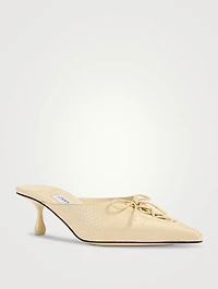 Scarlett Lizard-Embossed Leather Mules