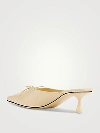 Scarlett Lizard-Embossed Leather Mules
