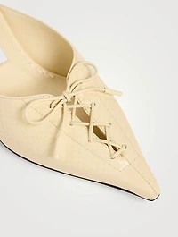 Scarlett Lizard-Embossed Leather Mules