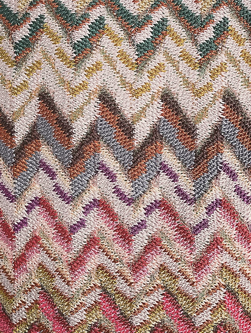 Raschel Mini Dress Zig Zag Print