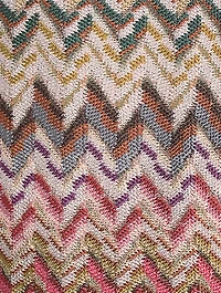 Raschel Mini Dress Zig Zag Print