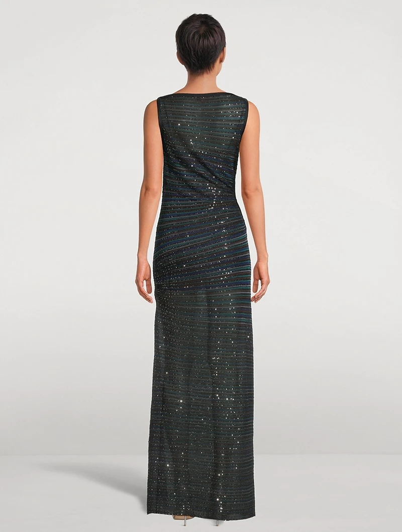 Sequin-Embellished Gown