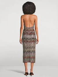 Sequin-Embellished Halter Dress