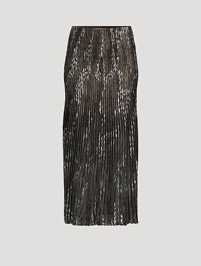Plissé Lurex Midi Skirt