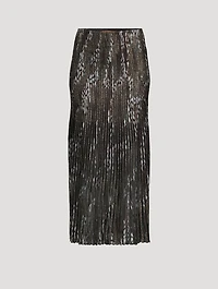 Plissé Lurex Midi Skirt