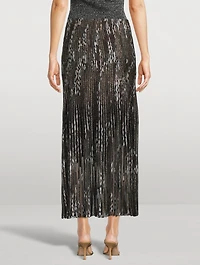 Plissé Lurex Midi Skirt