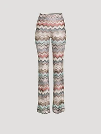 Flared Trousers Zig Zag Print