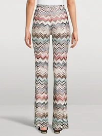 Flared Trousers Zig Zag Print