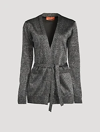 Belted Lurex Cardigan