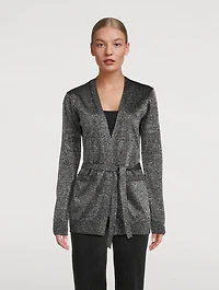 Belted Lurex Cardigan