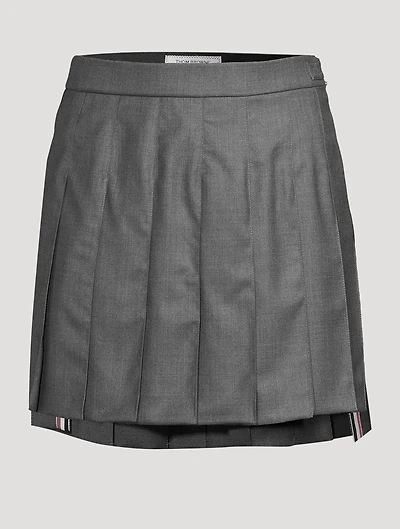 Pleated Twill Mini Skirt