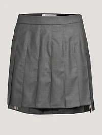 Pleated Twill Mini Skirt