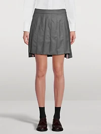 Pleated Twill Mini Skirt