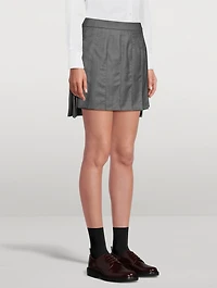 Pleated Twill Mini Skirt