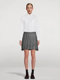 Pleated Twill Mini Skirt