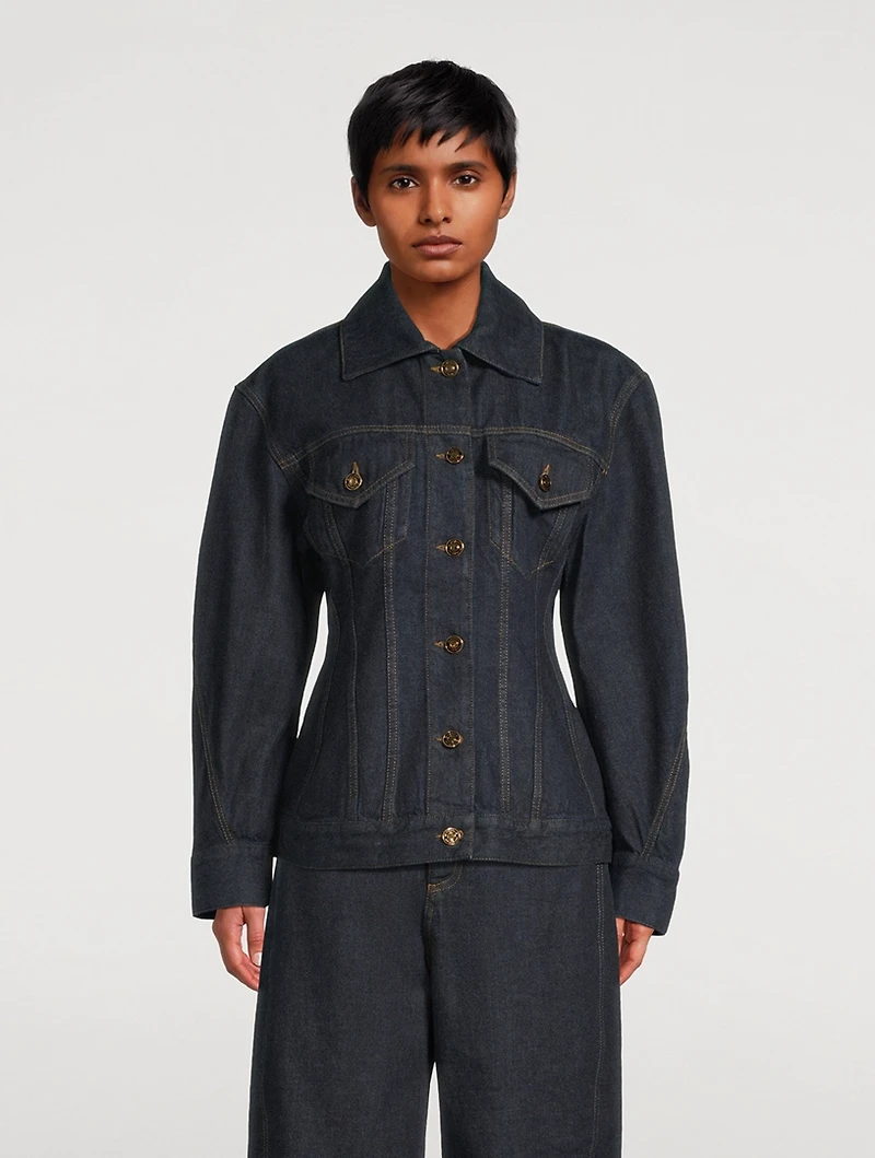 Raw Denim Cinched Jacket