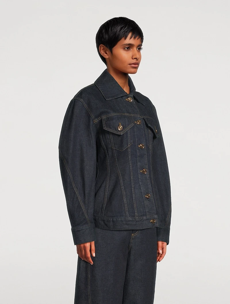 Raw Denim Cinched Jacket