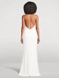 Halter Evening Dress With Crystals