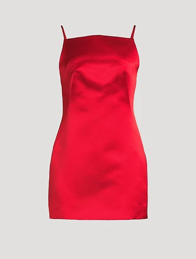 Sliced Silk Mini Dress