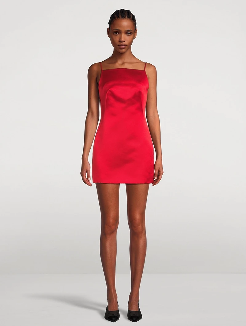 Sliced Silk Mini Dress