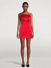 Sliced Silk Mini Dress