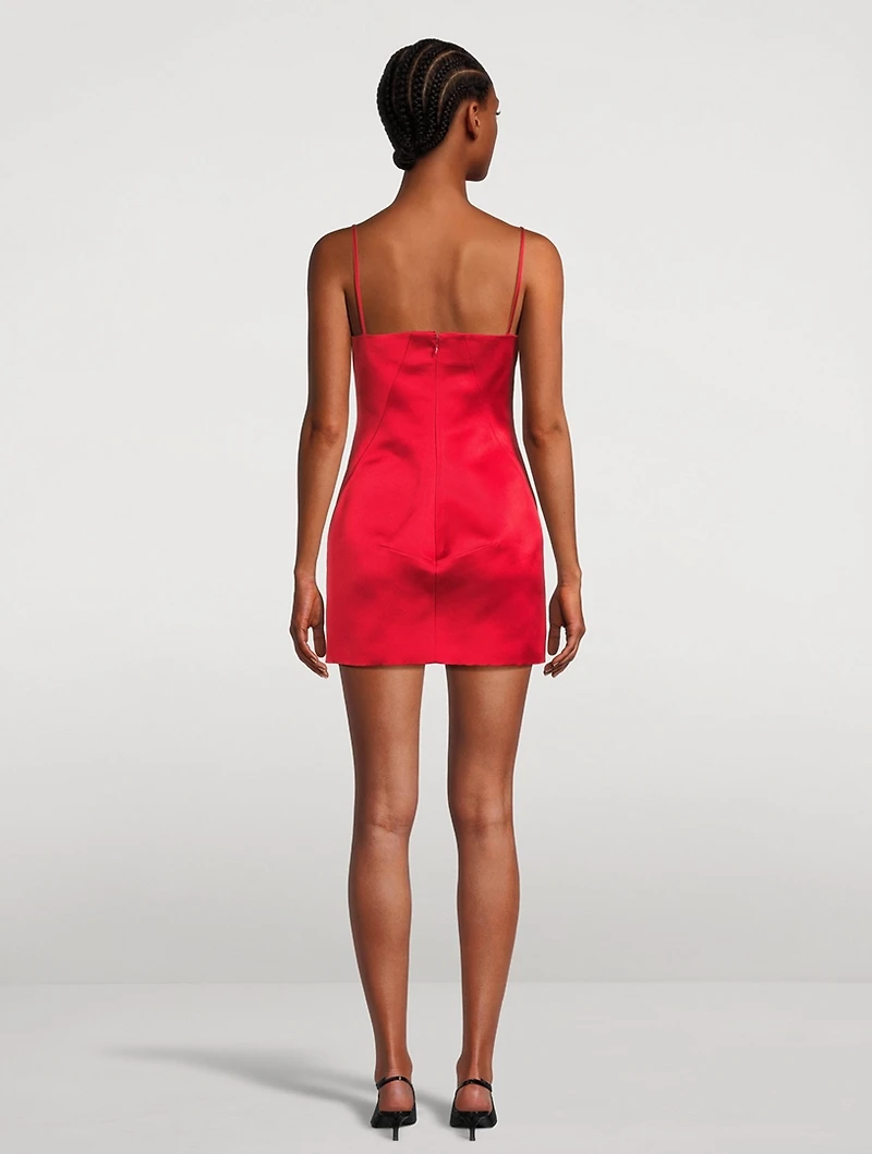 Sliced Silk Mini Dress