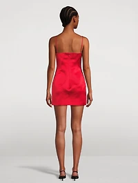 Sliced Silk Mini Dress