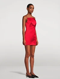 Sliced Silk Mini Dress