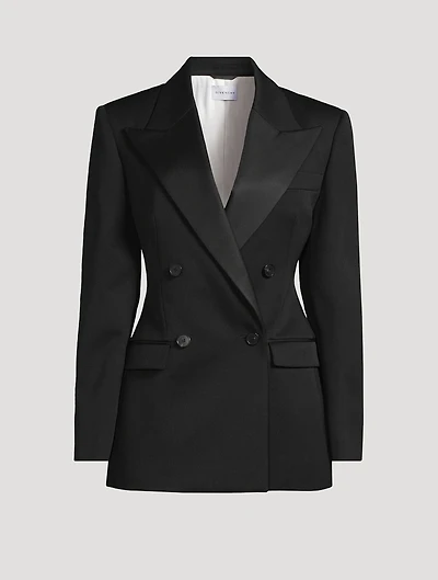 Wool Double-Breasted Tuxedo Jacket
