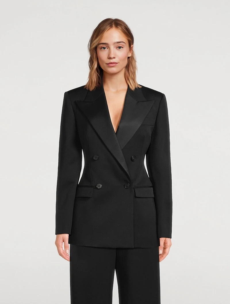 Wool Double-Breasted Tuxedo Jacket