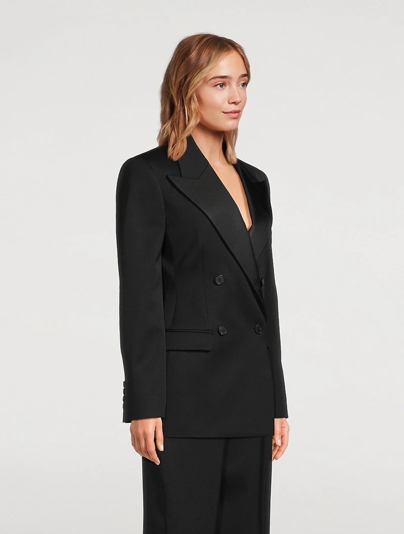 Wool Double-Breasted Tuxedo Jacket