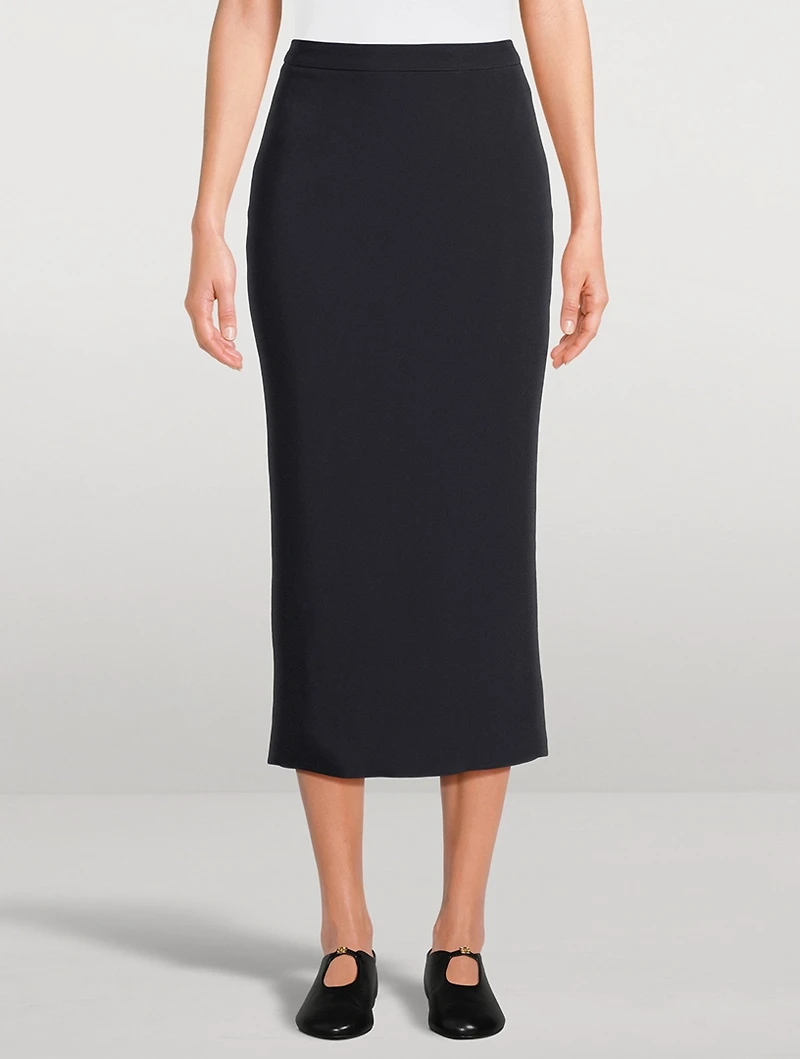 Kick-Flare Midi Skirt