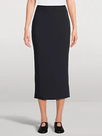 Kick-Flare Midi Skirt
