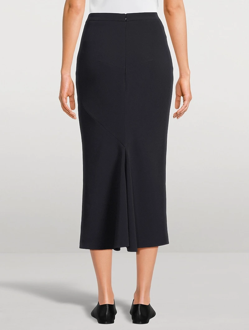 Kick-Flare Midi Skirt