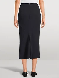 Kick-Flare Midi Skirt