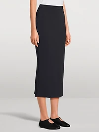 Kick-Flare Midi Skirt
