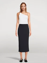 Kick-Flare Midi Skirt