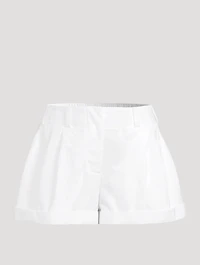 Pleated Poplin Shorts