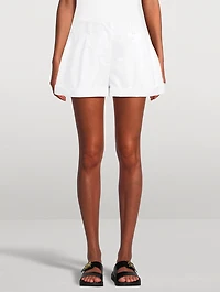 Pleated Poplin Shorts