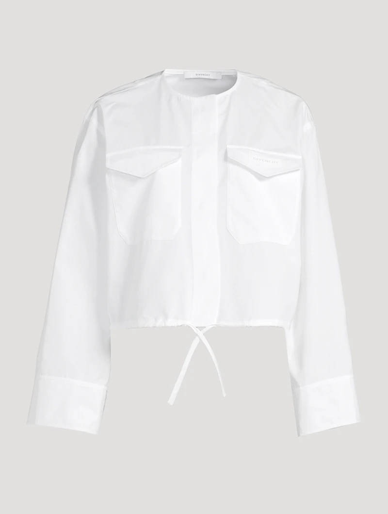 Drawstring Poplin Shirt